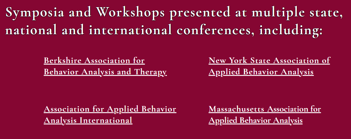 Symposia and Workshops presented at multiple state, national and international conferences, including